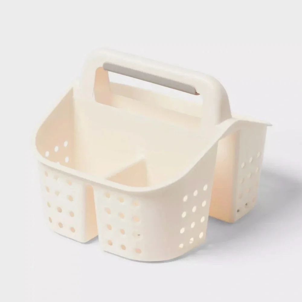2 PACK Portable Shower Caddy for Dorm, Bathroom Storage Organizer - Ivory NWT